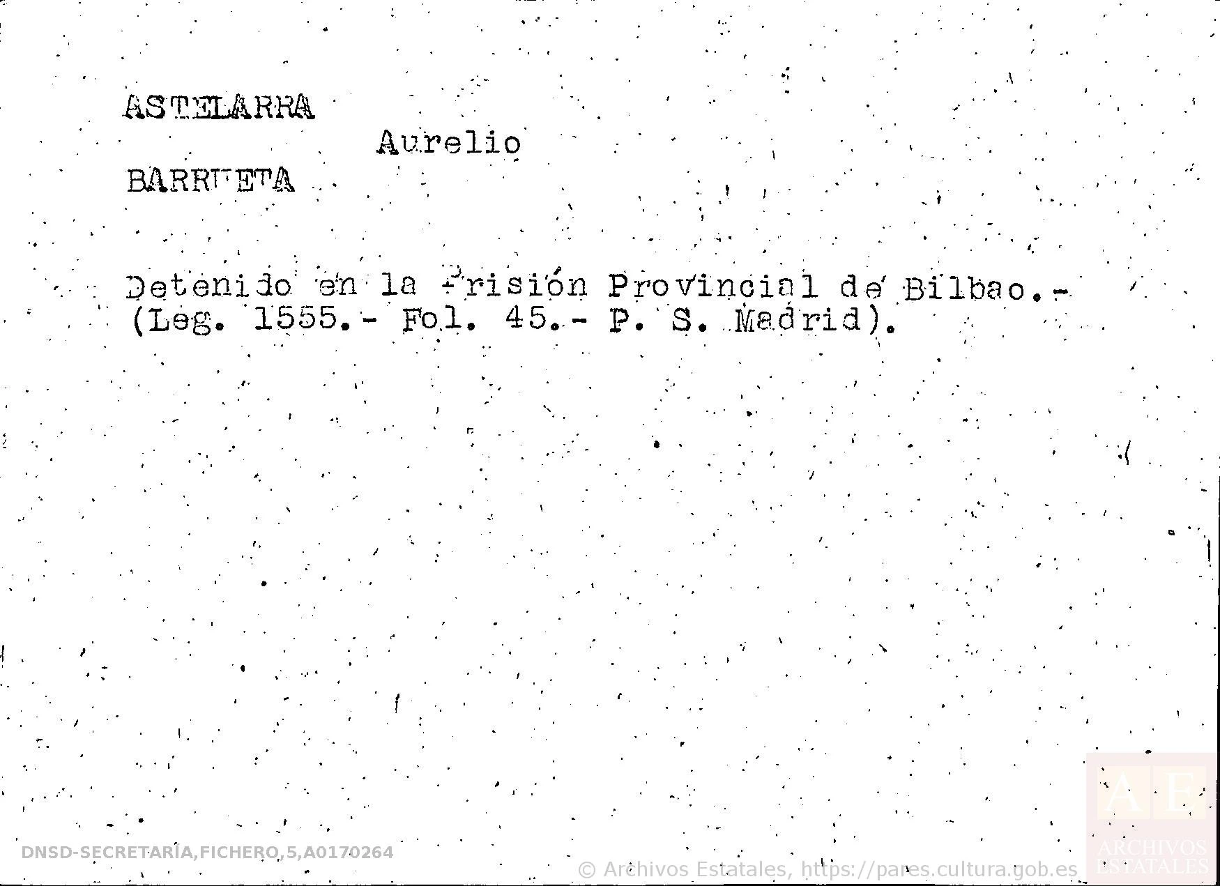 Aurelio Astelarra Barrueta · ficha original