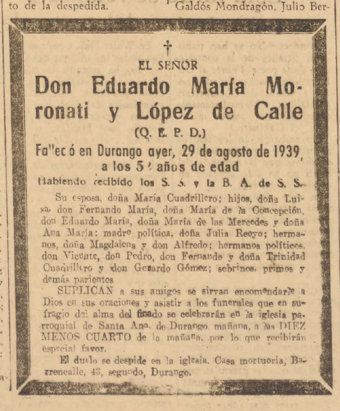 Esquela de Eduardo