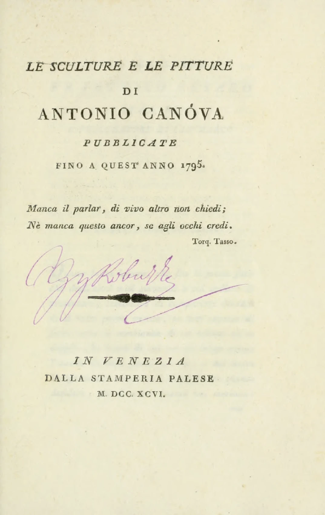 Portada: Venecia, Stamperia Palese, 1796